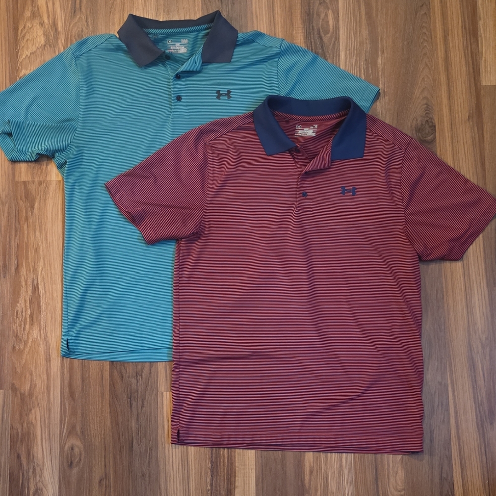 Lot Of 2 Under Armour Men's Golf Polo L